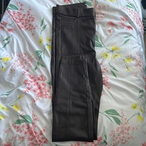 dark brown zara leather pants, skinny, medium